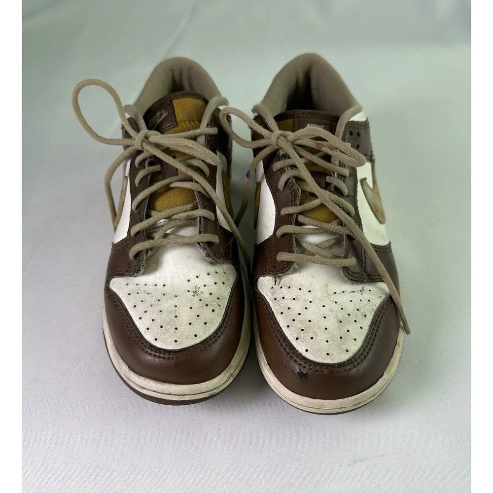 Nike GS Dunk Low Plaid Brown‎ Sail Youth  FV3653-191 Size 6Y EUC